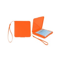 Caja Portatil para Cubrebocas Cuadrada Opaca Naranja