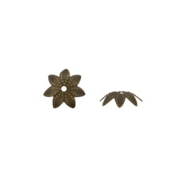 Capuchon Metal Hojas 3x8 mm Oro Viejo Empaque Mini