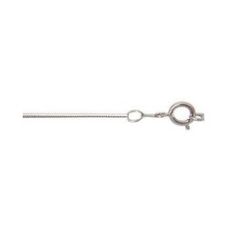 Cadena para Dije Cola de Rata con Broche Perico Plateado 409 mm