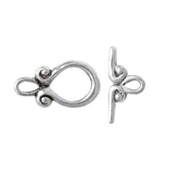 Broche Marinero Pewter Gota Plateado 19x18 mm