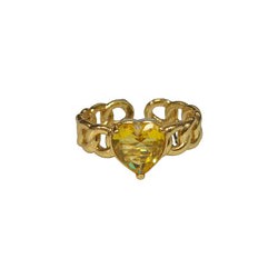 Anillo Ajustable Frau Elegance corazón amarillo