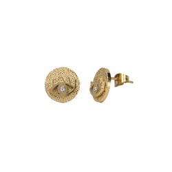 Aretes Acero Inoxidable Dorado Ojo Turco